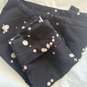 Black Leggings with Cream Splatter Print